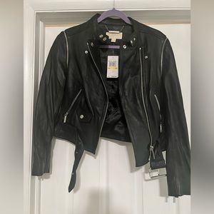 Michael Kors Genuine Leather Motorcyle Jacket
